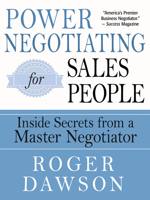 Title details for Power Negotiating for Salespeople by Roger Dawson - Available